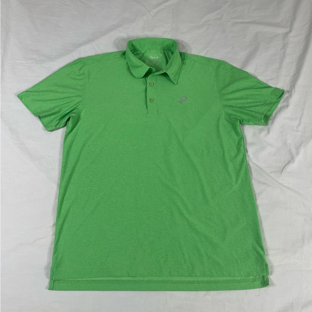 Pudolla Mens Green Short Sleeve Golf Polo Shirt Size M